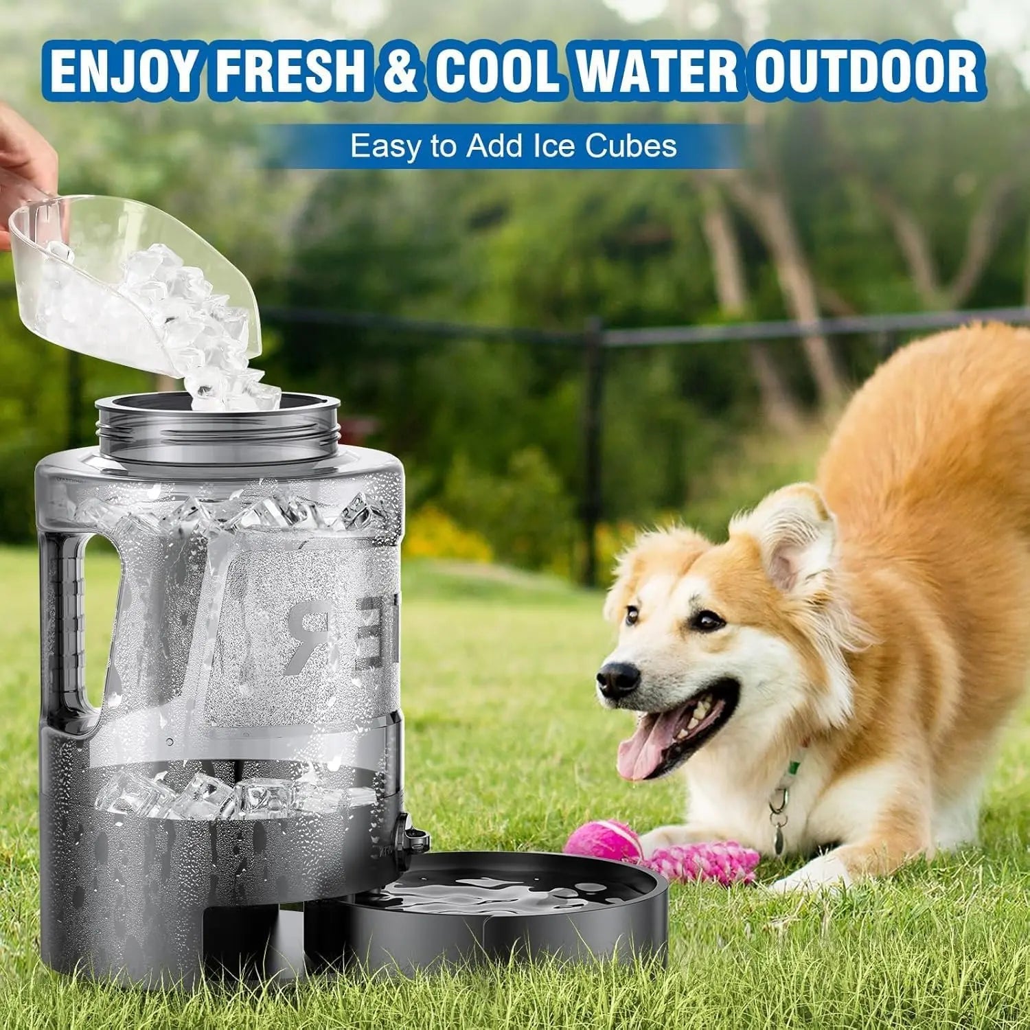 Ultimate 95Oz Portable Dog Water Bowl Dispenser - Perfect for Outdoor Adventures with Your Furry Friends!