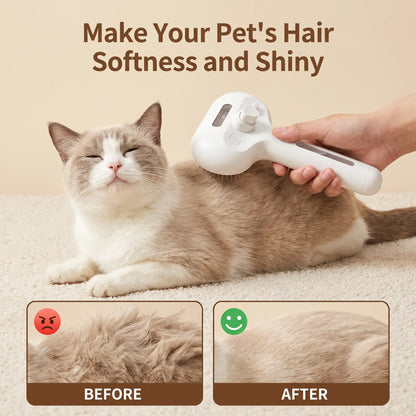 CATMUSE 3-in-1 Self-Cleaning Steam Deshedding Brush for Effortless Pet Grooming – Perfect for Cats and Dogs with Long or Short Hair