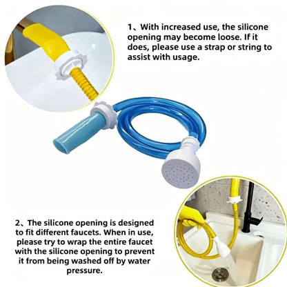 Transform Bath Time with Our Flexible 5 Ft Pet Shower Hose Adapter - No Installation Needed!