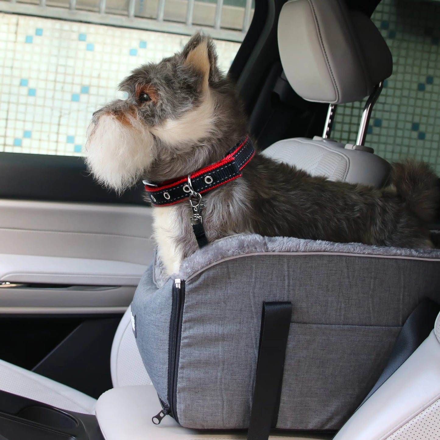 3-in-1 Console Pet Carrier — Center Console Cat & Dog Car Bed, Waterproof & Washable Travel Carrier with Shoulder Strap for Small Pets