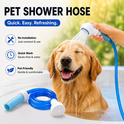 Transform Bath Time with Our Flexible 5 Ft Pet Shower Hose Adapter - No Installation Needed!