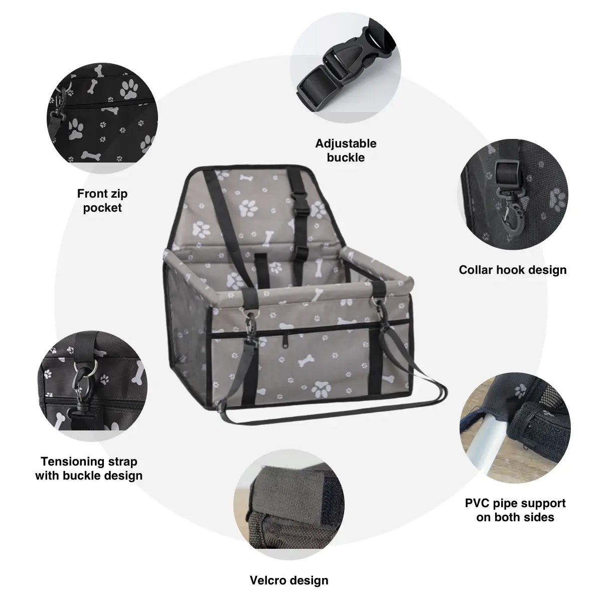 Ultimate Pet Car Seat – Foldable Travel Safety Booster for Cats & Dogs | Breathable, Easy to Clean & Spacious | Perfect for Front & Back Seats, Quick Assembly
