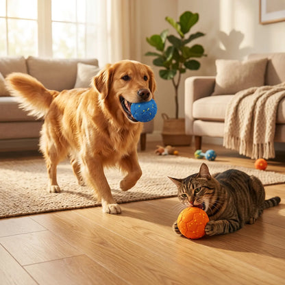 Sovelivee 2026 Soccer Fest Edition Interactive Dog Chew Toy Ball - Self-Moving, USB Rechargeable, Durable & Squeaky Fun for Dogs and Cats