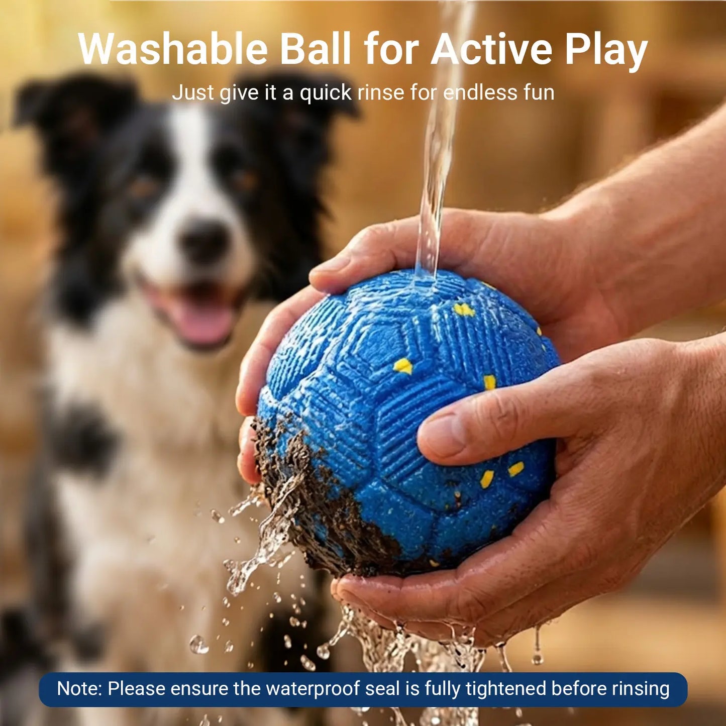 Sovelivee 2026 Soccer Fest Edition Interactive Dog Chew Toy Ball - Self-Moving, USB Rechargeable, Durable & Squeaky Fun for Dogs and Cats