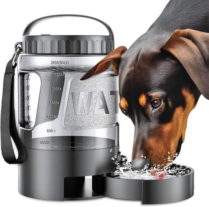 Ultimate 95Oz Portable Dog Water Bowl Dispenser - Perfect for Outdoor Adventures with Your Furry Friends!