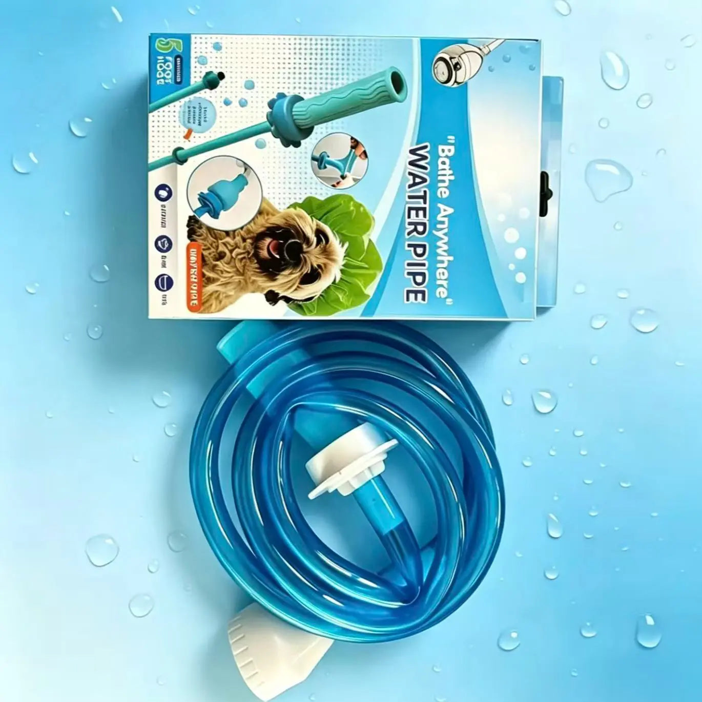 Transform Bath Time with Our Flexible 5 Ft Pet Shower Hose Adapter - No Installation Needed!