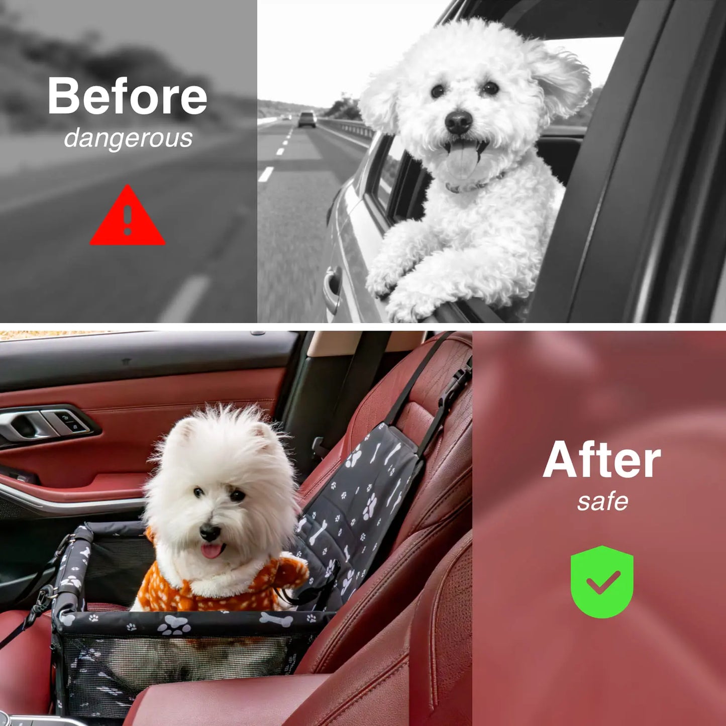 Ultimate Pet Car Seat – Foldable Travel Safety Booster for Cats & Dogs | Breathable, Easy to Clean & Spacious | Perfect for Front & Back Seats, Quick Assembly