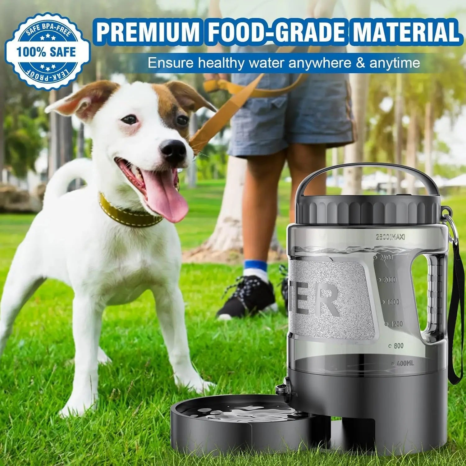 Ultimate 95Oz Portable Dog Water Bowl Dispenser - Perfect for Outdoor Adventures with Your Furry Friends!