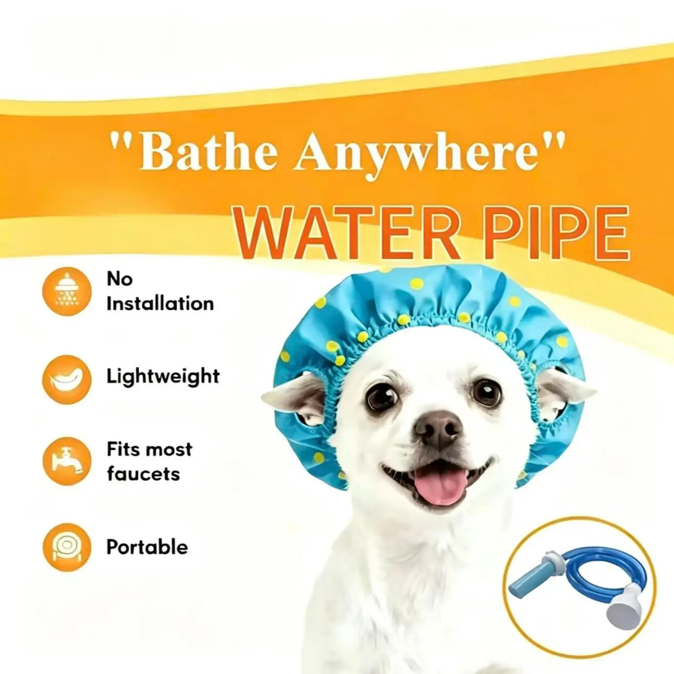 Transform Bath Time with Our Flexible 5 Ft Pet Shower Hose Adapter - No Installation Needed!