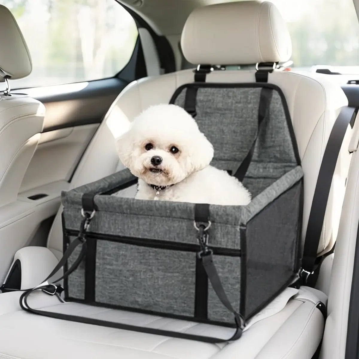 Ultimate Pet Car Seat – Foldable Travel Safety Booster for Cats & Dogs | Breathable, Easy to Clean & Spacious | Perfect for Front & Back Seats, Quick Assembly