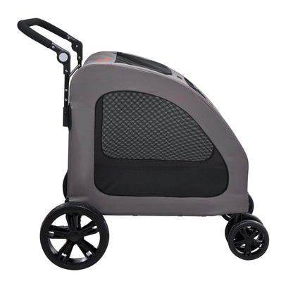 Ultimate Comfort Pet Stroller - 4-Wheel Dog Carrier with 160Lbs Capacity for Safe and Stylish Adventures