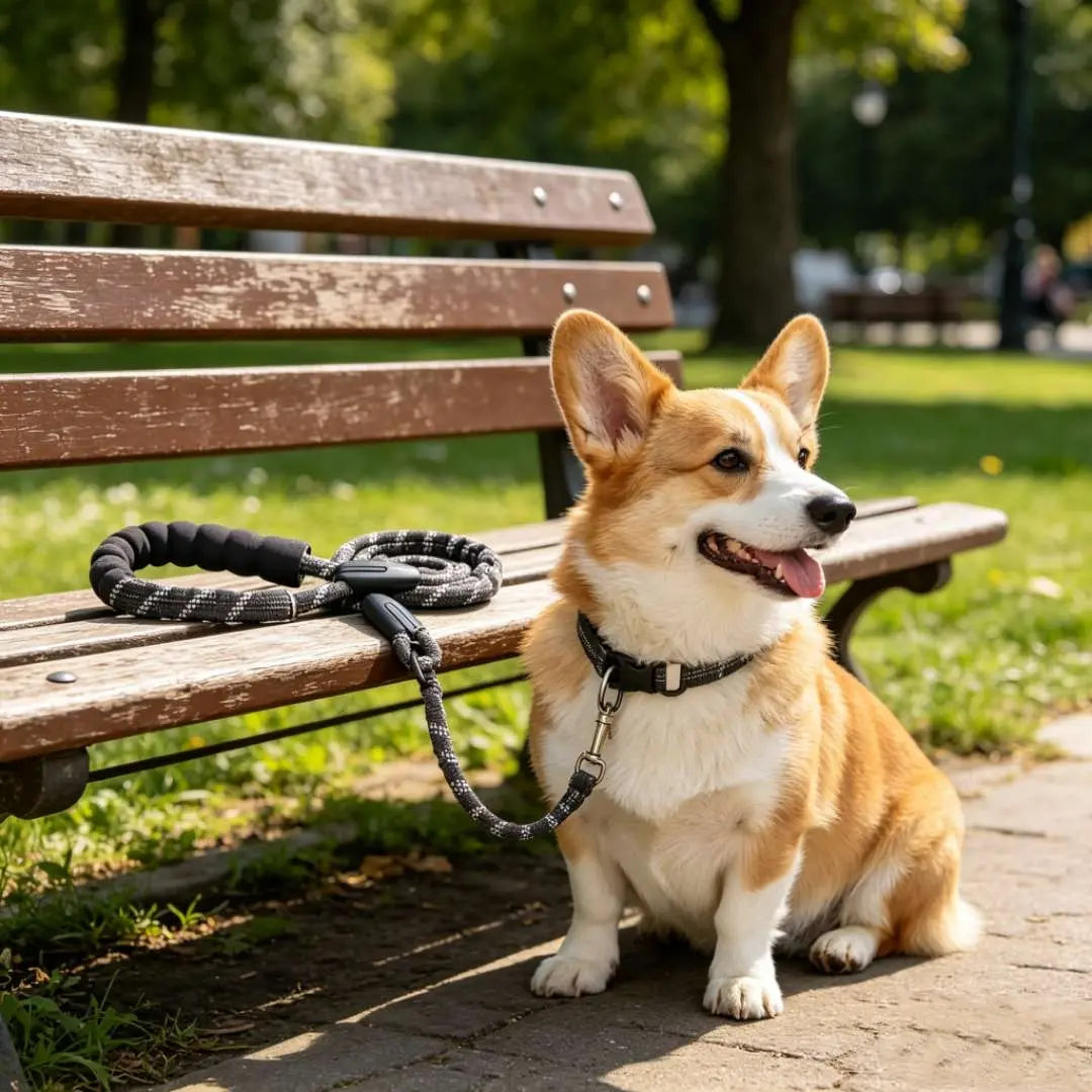 Ultimate Dual Dog Leash: Tangle-Free Bungee with Shock Absorption for All Dog Sizes - Reflective Safety Features Included!
