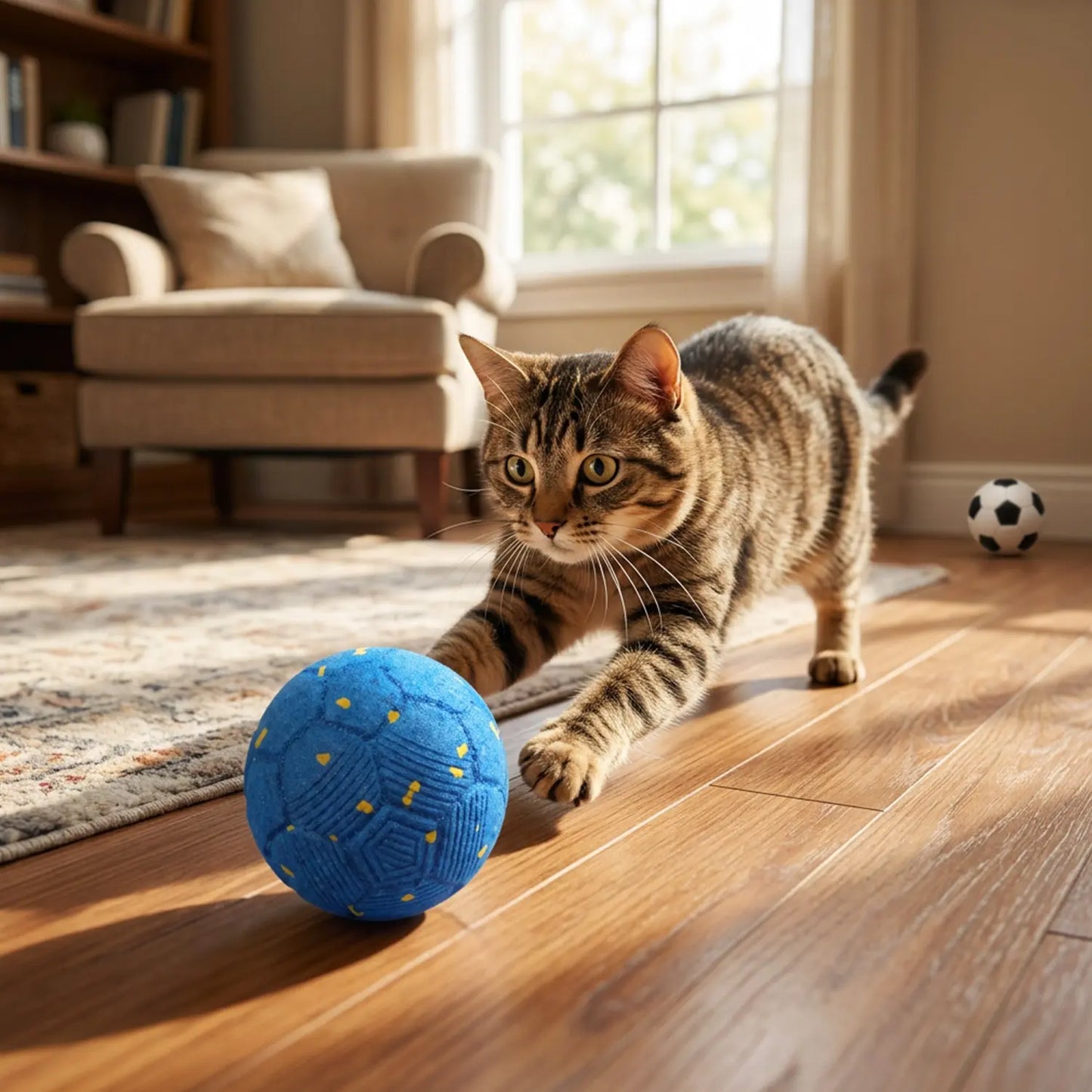 Sovelivee 2026 Soccer Fest Edition Interactive Dog Chew Toy Ball - Self-Moving, USB Rechargeable, Durable & Squeaky Fun for Dogs and Cats
