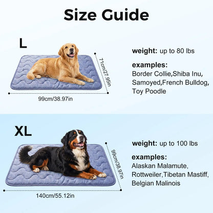 Ultimate Dog Cooling Pad - Thin & Thick Options for Maximum Comfort, Q-MAX>0.4, Washable & Non-Slip, Stylish Geometric Designs for Summer Relaxation