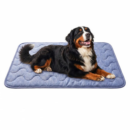 Ultimate Dog Cooling Pad - Thin & Thick Options for Maximum Comfort, Q-MAX>0.4, Washable & Non-Slip, Stylish Geometric Designs for Summer Relaxation