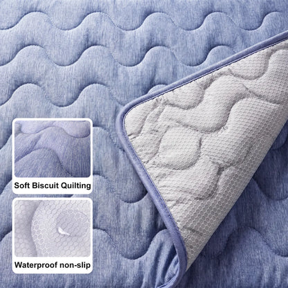 Ultimate Dog Cooling Pad - Thin & Thick Options for Maximum Comfort, Q-MAX>0.4, Washable & Non-Slip, Stylish Geometric Designs for Summer Relaxation